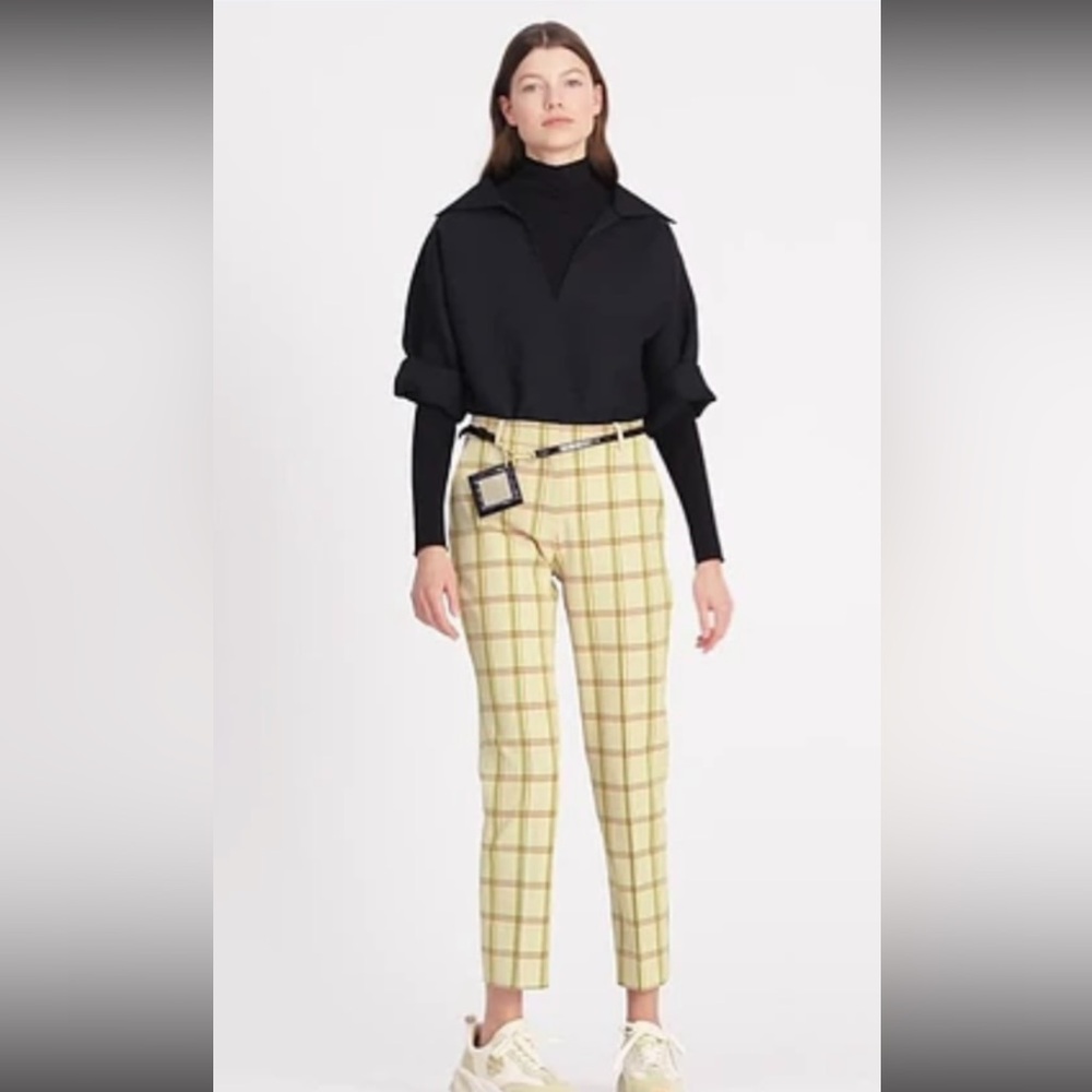Tory Burch Yellow Plaid Ankle Pants - New With Tags, originally $228